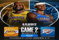NBA高清直播在线直播:半决赛湖人vs雷霆(5月8日)雷霆青年军G2继续碾压老迈紫金?
