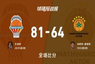 欧篮联瓦伦西亚vs帕纳辛纳科斯战报:81-64,巴迪奥20+5+2