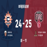 5月19日讯，2026赛季WNBA常规赛激烈进行中，阳光客场挑战火焰，第一节完，当前比分为24-25...