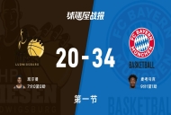 德篮甲常规赛:首节结束,拜仁慕尼黑以34-20领先路德维希堡,麦考马克9+1+1