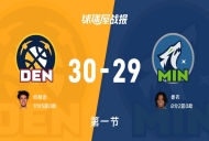 NBA西部第一轮：掘金首节领先森林狼1分，约翰逊得到11分，香农得到8分