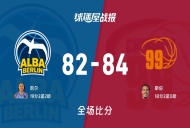德篮甲常规赛:耶伯18+3,开姆尼茨以84-82战胜ALBA柏林
