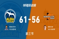 德篮甲常规赛：ALBA柏林三节领先耶拿5分，阿格巴科科得到14分，维斯坎普得到16分