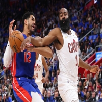 5月14日讯，NBA半决赛，骑士通过加时赛117-113逆转活塞，大比分3-2领先，拿到赛点。 NB...