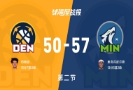 NBA西部第一轮：森林狼半场领先掘金7分，麦克丹尼尔斯得到13分，约翰逊得到15分